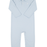 Long Sleeve Sir Proper's Romper Beale Street Blue Stripe/Worth Ave White