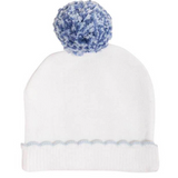 I'm Here Hat Worth Ave White/Buckhead Blue 0-3M