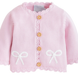 Crochet Cardigan Pink Bow