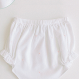 Diaper Cover, Pink Embroidered Dots