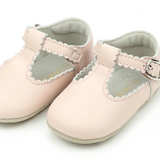 Elodie Girls Scalloped T Strap Mary Jane Crib Shoe