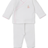 Noah's Ark Printed Footed Pant Set Pink