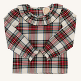 Ramona Ruffle Shirt Charlie Place Plaid/Newport Night