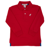 Prim And Proper Polo Long Sleeve Richmond Red/Worth Ave White