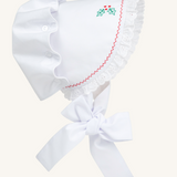 Bellefaire Bonnet Worth Avenue White with Holly Embroidery