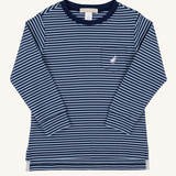 Long Sleeve Carter Crewneck Barrington Blue and Nantucket Navy Stripe/Worth Ave White