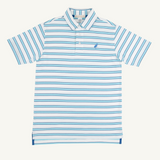 Prim And Proper Polo Worth Ave White Belhaven Blue and Wood Boat Blue Stripe/Wood Boat Blue