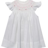 White Georgette Bishop Dress - Roses and Ruffles