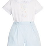 Button On Short Set - Blue Bunny