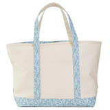 Maxi Tote Natural with Hamptons Floral Trim