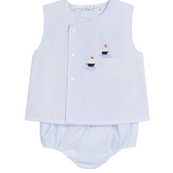 Blue Nautical Sailboat Diaper Set