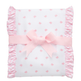 Pink Bow Fancy Fabric Burp