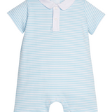 Peter Pan Polo Romper - Sky Stripe