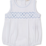 Bubble with Hand Smock White/ Light Blue