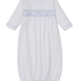 Sack with Hand Smock White/ Light Blue