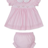Woven Dress Set with Hand Smock