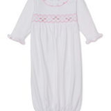Sack with Hand Smock White/ Pink