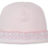 Smocked Ruffle Hat with Hand Smock Pink