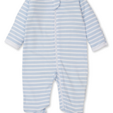 Team Stripe Zip Footie Light Blue