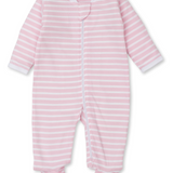 Team Stripe Zip Footie Pink