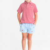 Prim and Proper Polo Sumner County Stripe (Richmond Red)/Beale Street Blue