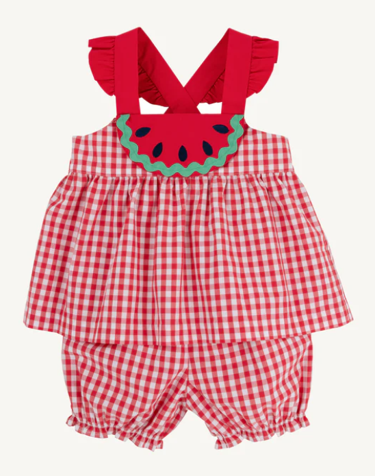 Nancy's Novelty Set- Richmond Red Gingham with Watermelon