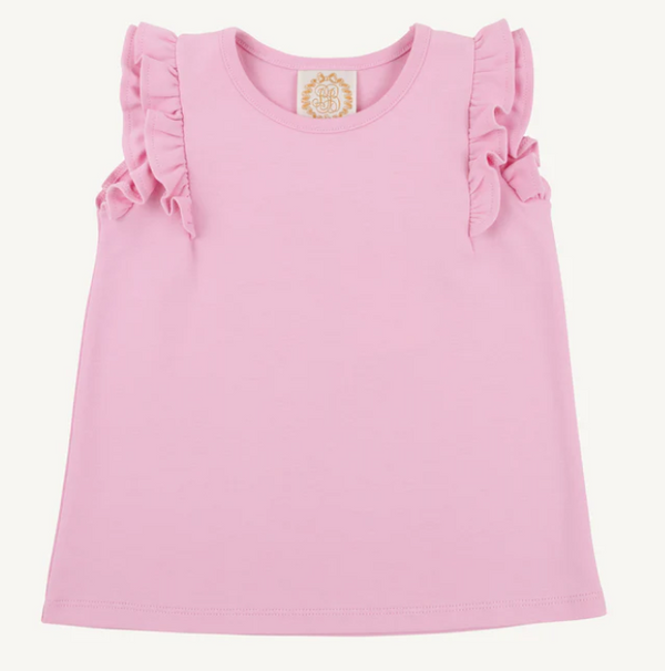 Ruehling Ruffle Top- Pier Party Pink