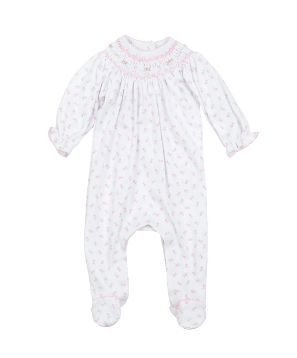 Juliette's Classics Pink Smocked Printed Footie