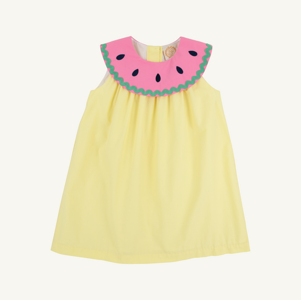 Tabithas Teachers Pet Dress- Lake Worth Yellow/ Hamptons Hot