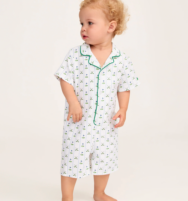 Summer Romper in Fairway Stripe