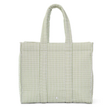 QUILTED GO GO TOTE - PIMLICO STRIPE SAGE