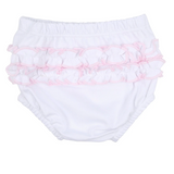 Baby Joy Ruffle Diaper Cover Set with Pink Crochet Trim