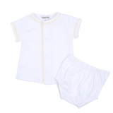 Baby Joy Diaper Cover Set with Yellow Crochet Trim