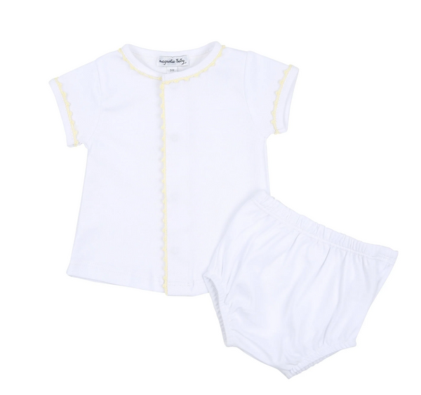 Baby Joy Diaper Cover Set with Yellow Crochet Trim