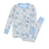 Animal Cracker Long Pajamas - Blue