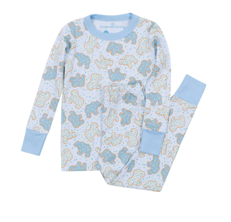 Animal Cracker Long Pajamas - Blue