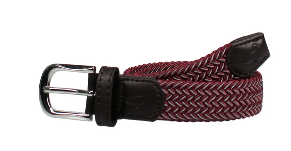 Boys Country Club Stretch Belt Maroon and Grey