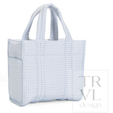 Quilted Mini Go Go Tote- Pimlico Stripe Blue