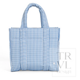 Quilted Mini Go Go Tote- Pimlico Stripe Chambray