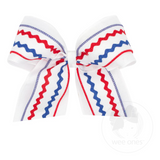 King RWB Linen/Grosgrain Overlay Bow