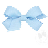 Mini Scallop Edge Grosgrain Bow, MIllenium Blue
