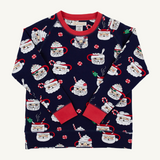 Cassidy Comfy Crewneck, French Terry, Keeping Spirits Bright (Nantucket Navy)