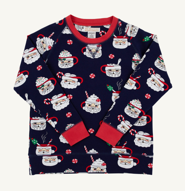 Cassidy Comfy Crewneck, French Terry, Keeping Spirits Bright (Nantucket Navy)