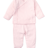 Pink Pointelle Cross Tee and Pant Set