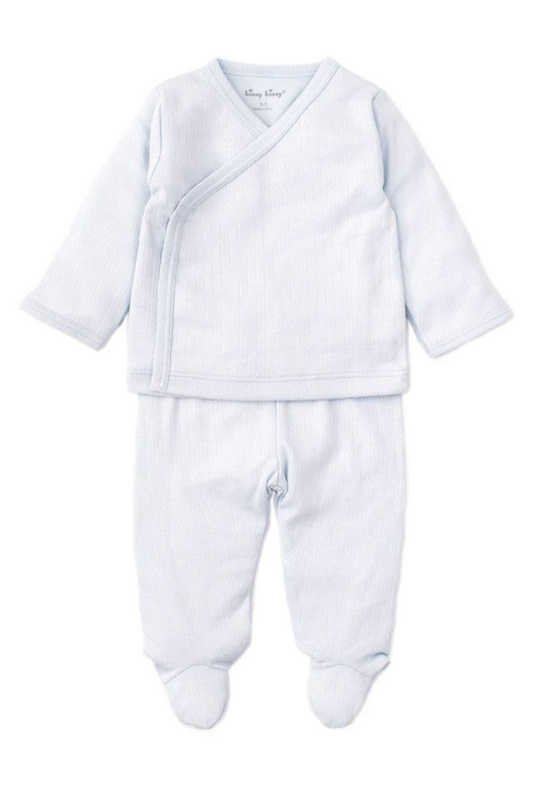 Light Blue Pointelle Cross Tee and Pant Set