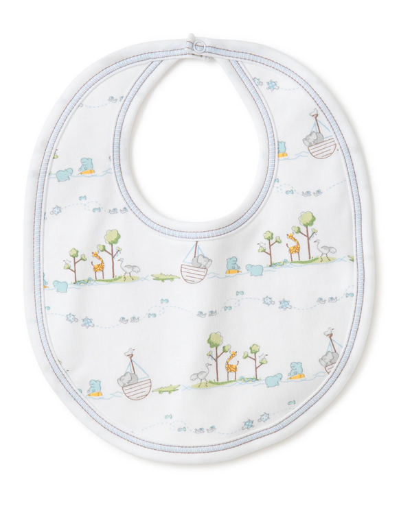 Blue Noah's Print Bib