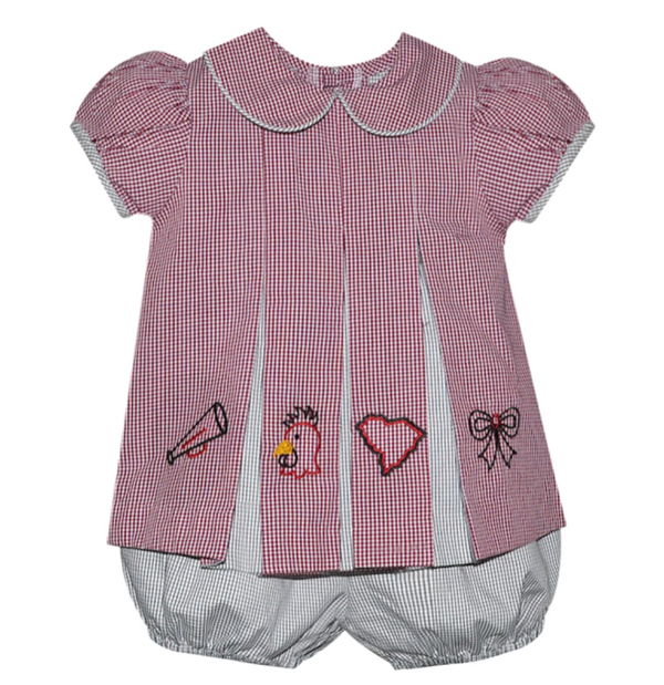 Gamecock Garnet and Black Four Logos Bloomer Set