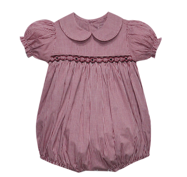 Gamecock Black and Garnet Smocked Girl Bubble