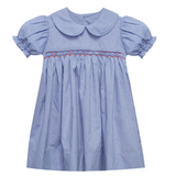 Tiger Navy and Orange Smocked Dress