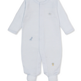 SCE Jungle Hang Out Blue Hand Emb. Stripe Footie